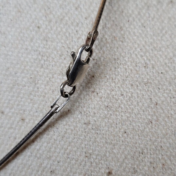 925 Sterling and Opal Necklace Signed Didae Modernist Hammered Design - Picture 3 of 9